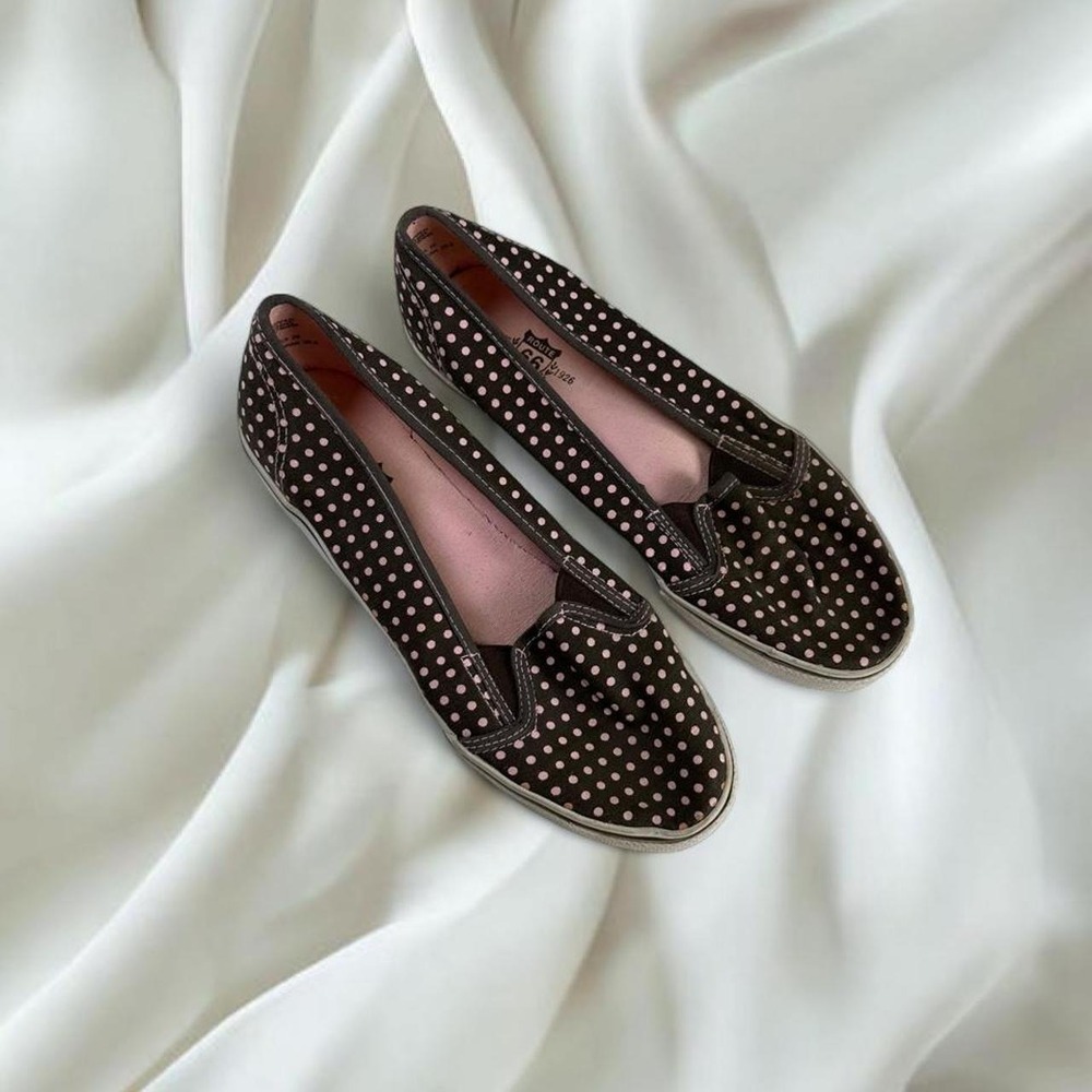 Route‎ 66 pink brown polkadot ballet flat sneakers y2k vintage